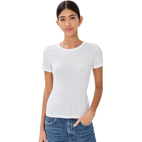 DAZE Women's Lily Tee, White Hot, XS at Amazon Women's Clothing store